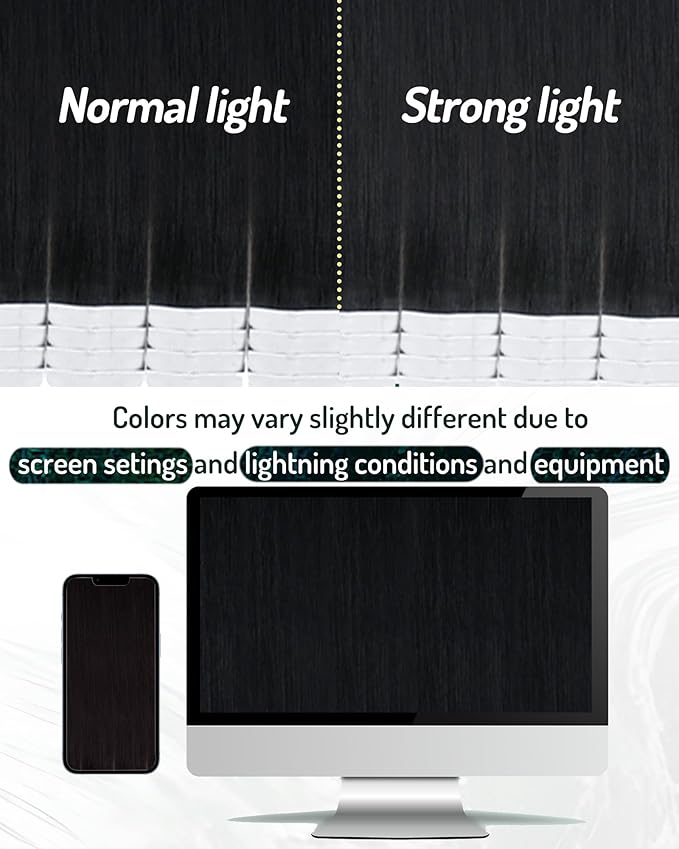 RUNATURE Tape in Hair Extensions Human Hair Black, 18 Inch Long Black Tape in Extensions Human Hair, Straight Remy Hair Extensions Tape ins Full Ends Natural Silky 50g 20pcs