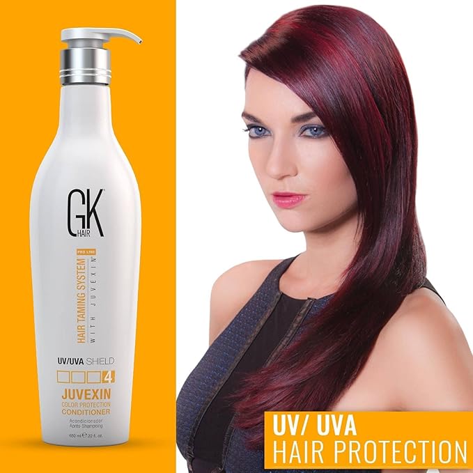 GK Hair Shield Conditioner 22 Fl Oz – UV Protection for Color Hair, Aloe Vera & Argan Infused, Sulfate and Paraben Free, Repairs Damage, Boosts Shine, Hydrating & Vegan