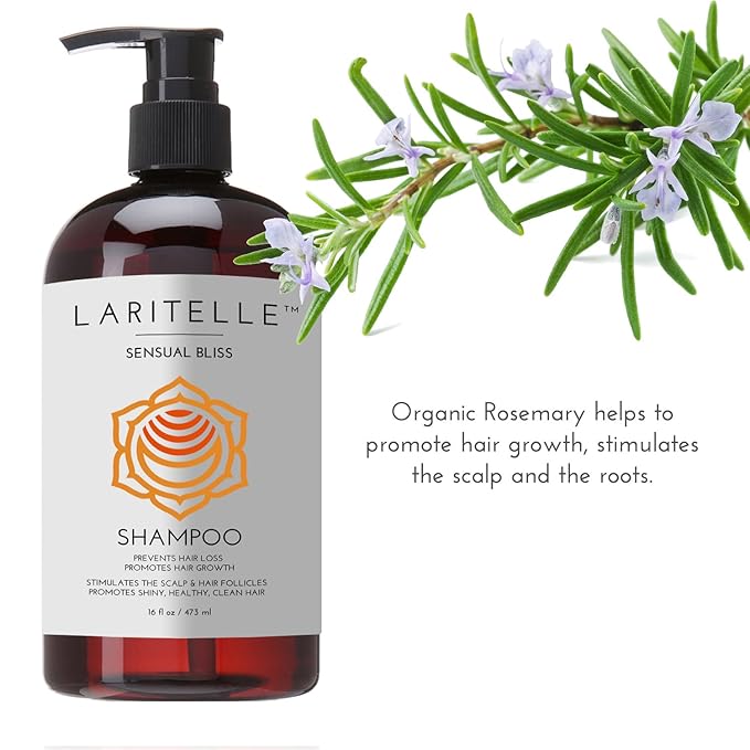 Organic Shampoo 17.5 oz. Argan Oil, Rosemary, Palmarosa. Promotes Hair Growth, Prevents Hair Loss. GF