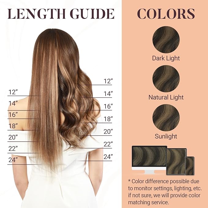 MAXITA Microlink Hair Extensions Human Hair Balayage Dark Brown Mixed Chestnut Brown Micro Bead Hair Extensions Virgin Human Hair, 50g/50 Strands/Pack, 18 In