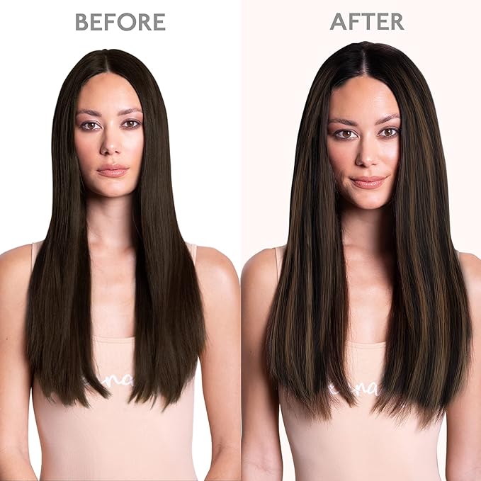 WENNALIFE Seamless Clip In Hair Extensions, 22 Inch 130g 7pcs Natural Black Mixed Chestnut Brown Hair Extensions Clip in Human Hair Invisible PU Skin Weft Natural Remy Human Hair Extensions