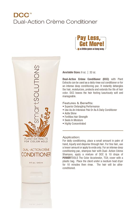 SMART SOLUTIONS Dual-Action Creme Conditioner | Sulfate, Paraben & Sodium Chloride Free | Color Safe & Chemically Treated Hair Safe (32 fl oz)