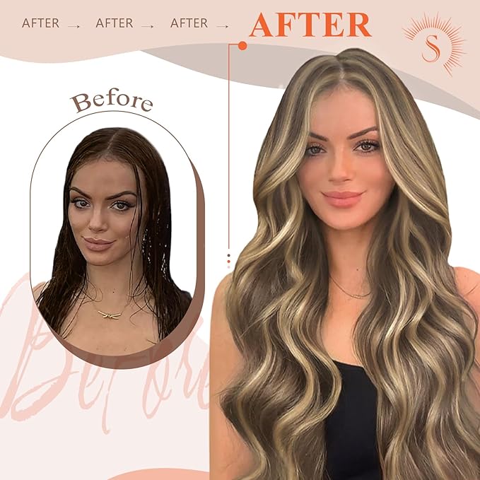 Sunny Hair Utip Hair Extensions Human Hair Dark Brown Highlight Blonde U Tip Hair Extensions Human Hair 24inch Ktip Human Hair Extensions Natural Looking 50g