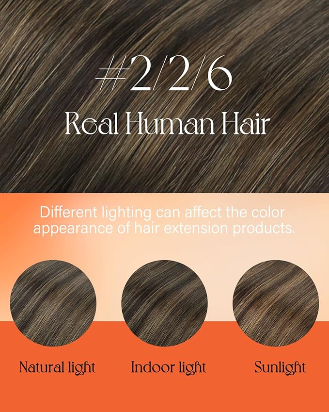 Sunny Hair Nano Hair Extensions Human Hair Balayage Brown Nano Ring Hair Extension Dark Brown Ombre Medium Nano Tip Hair Extensions Real Human Hair for Women 50G 20Inch