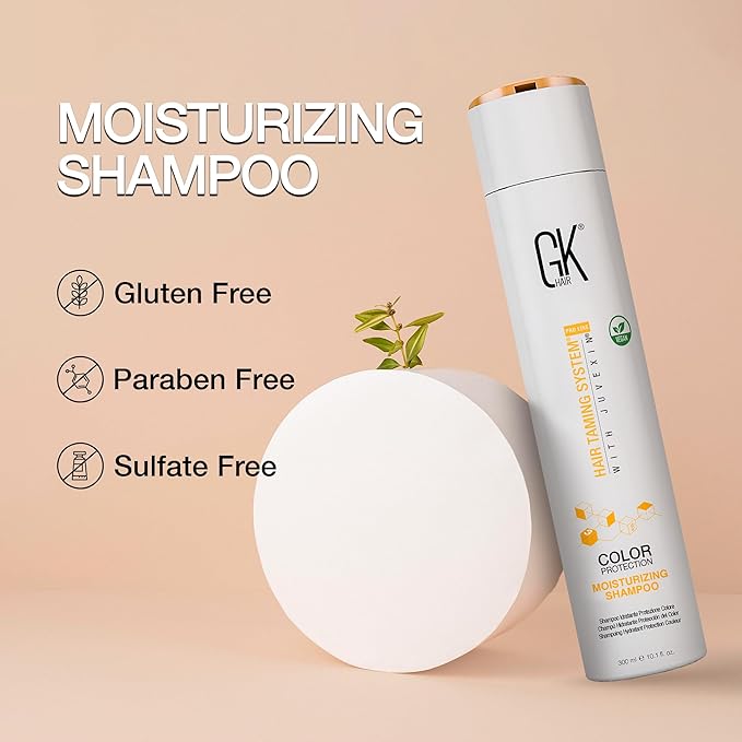 GK HAIR Moisture Repair Shampoo | Nourishing & Anti-Dandruff Shampoo for Women & Men with Dry, Frizzy, or Color-Treated Hair | Sulfate-Free Formula for a Smooth Hair Care Routine | 10.1 fl oz