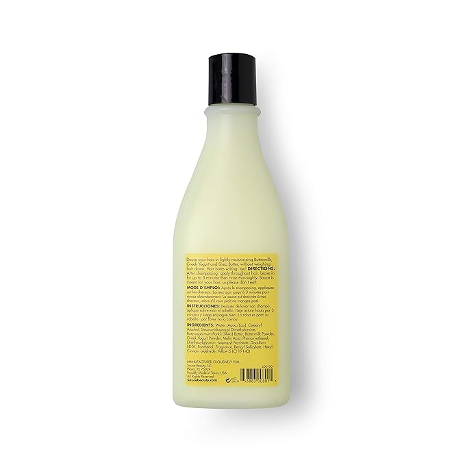 SAUCE BEAUTY Creamy House Dressing Hair Conditioner for Curly Hair, Fine to Medium Hair - Frizz Control Detangler (10 Fl Oz) | Moisturizing, with Shea Butter, Buttermilk, Greek Yogurt
