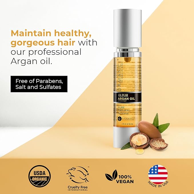 Elixir Argan Oil - Premium Quality Argon Oil for Hair - Gotas para el Cabello - Aceite Para el Cabello - Split End Repair Argon Oil for Hair Treatment (1.7 oz)