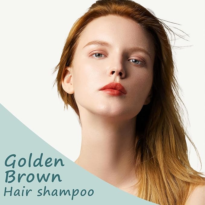 Fvquhvo Instant Hair Color Shampoo, Blonde Brown for Women Men, Long Lasting Brown Hair Dye Colors in Minutes, Easy to Use