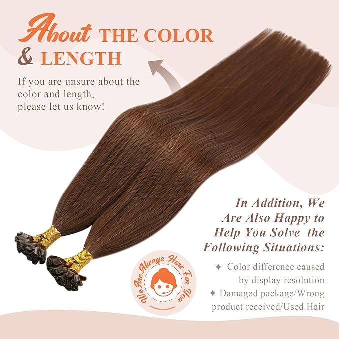 Sunny Hair U Tip Hair Extensions Human Hair Auburn Keratin U Tip Hair Extensions Human Hair Auburn Brown 18inch Hot Fusion Utip Hair Extensions Real Human Hair Soft K Tip Hair Extensions 50g