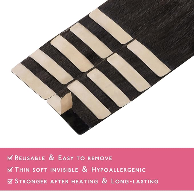 WENNALIFE Tape in Hair Extensions Human Hair Balayage Dark Brown Mixed Chestnut Brown Tape in Extensions, 10pcs 30g 26 inch Remy Invisible Tape Ins Straight Soft Real Human Hair Tape in Extensions