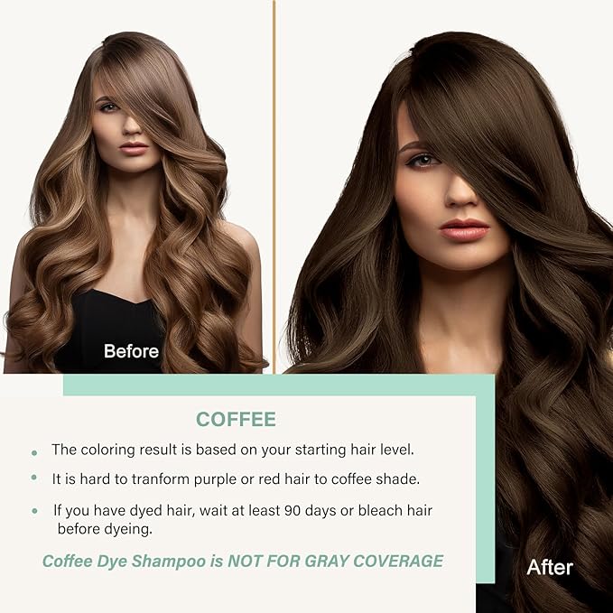 Fvquhvo Hair Dye Shampoo 3 in 1, Hair Color Shampoo for Women Men, Long Lasting Brown Hair Dye, Colors in Minutes, Champu Para Pintar el Cabello, Easy to Use 16.90 Fl Oz