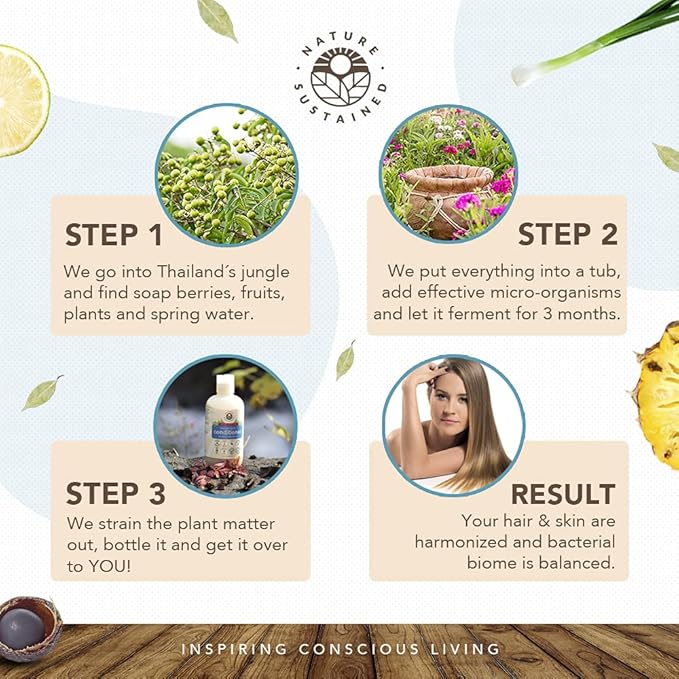 Hydrating Natural Conditioner - Lemongrass Moisturizing Organic Sulfate Free Conditioner - Raw Wildcrafted Probiotic Hypoallergenic Cleansing Conditioning Wash for All Hair - 9 Oz