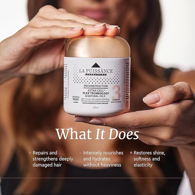 LA PUISSANCE Extra Cell Plex Deep Conditioning Hair Mask Step 3 - Moisturizing Repair Treatment for Damaged Hair - Ideal for Color-Treated, Bleached & Chemically-Treated Hair for Home and Salon Use