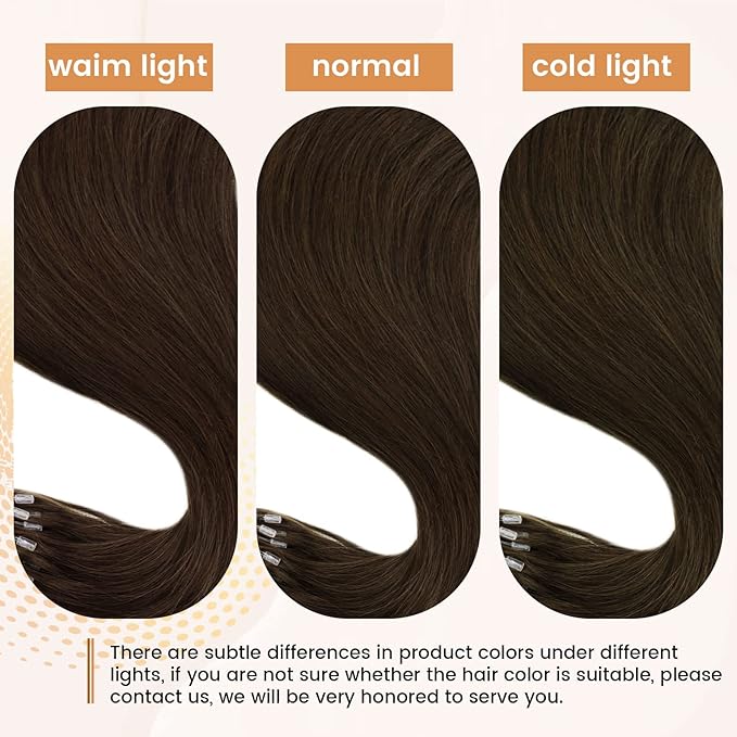 RUNATURE Micro Hair Extensions Real Hair Dark Brown Micro Loop Human Hair Extensions Micro Rings Extensions Cold Fusion Hair Extensions Brown 18 Inch 50g
