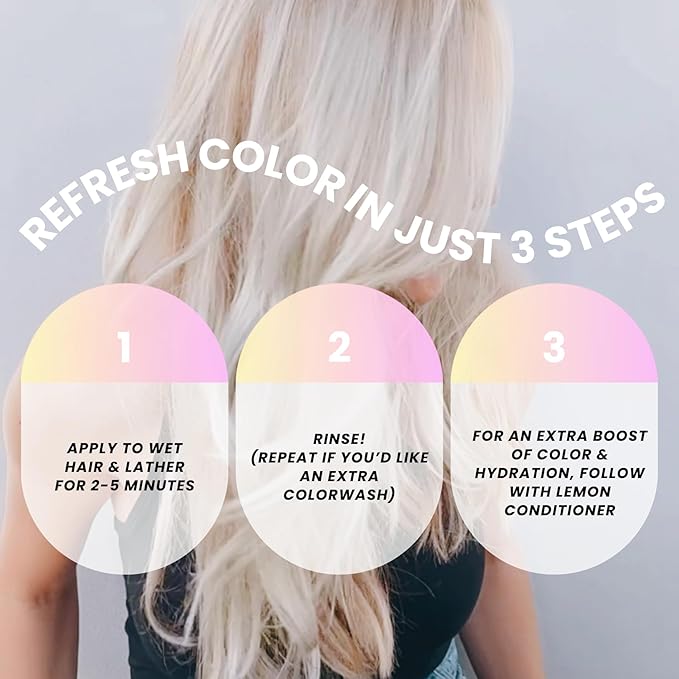 Violet Hydrating Color Depositing Shampoo - Brighten & Tone Faded Hair with Semi Permanent Dye, Prevents Fade for Color Treated Hair (8.5 Oz)