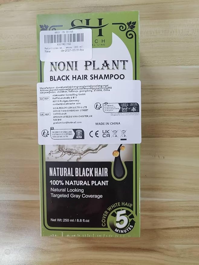 Natural Black Hair Shampoo, White to Black Shampoo for Men and Women, White Hair Removal Dye Hair Coloring Shampoo(250ml)