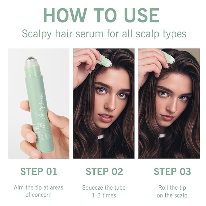 Hair Growth Serum Roll On for Men & Women, Organic Scalp Oil for Dry Itchy Scalp - Made in USA - Nourishing Hair & Scalp Treαtment, 1 Oz