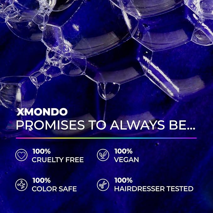 XMONDO Hair Supernova Blonde Toning Shampoo | Vegan Formula with Vegetable Proteins, Jojoba Oil, and Violet Pigments to Replenish, Restore, and Reduce Yellow Tones in Blonde Hair, 8 Fl Oz 1-Pack