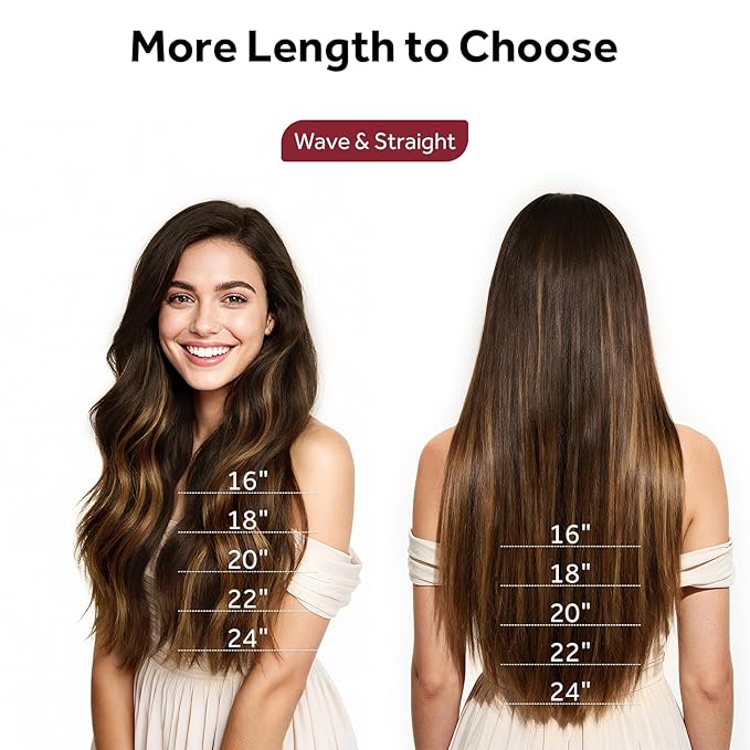 Clip in Hair Extensions Real Human Hair, Silky Remy Hair Extensions Clip Ins, Salon Quality Straight Human Hair for Women, Dark Brown to Chestnut Brown #2TP6/2 24Inch 120G 7PCS