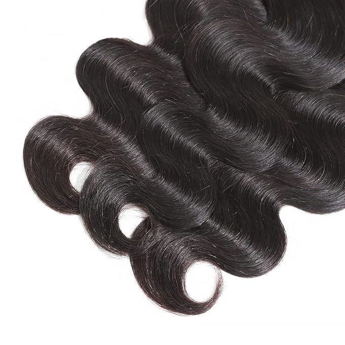 #1B Body Wave Human Hair Bundles 22 24 26 Inch Brazilian Remy Human Hair Bundles Weave Extensions Soft and Silky for Women