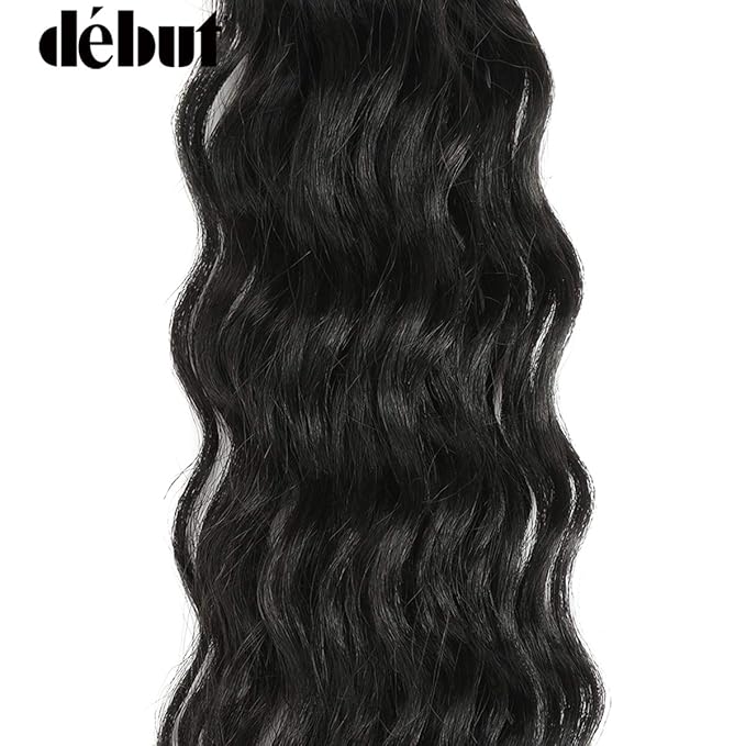 DÉBUT synthetic hair bundles with simple closure weave bundles with frontal swiss lace 9pcs Water Wave 20 inch 240g high temperature fiber