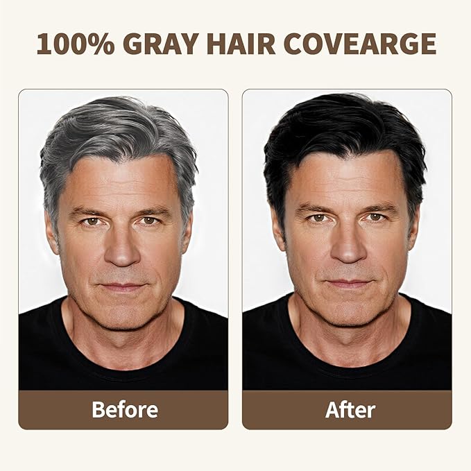 Jet Black Hair Dye Shampoo Ammonia-free & PPD-free, Natural Herbal Ingredients 3 in 1 Hair Color Shampoo for Women Men Gray Hair Coverage