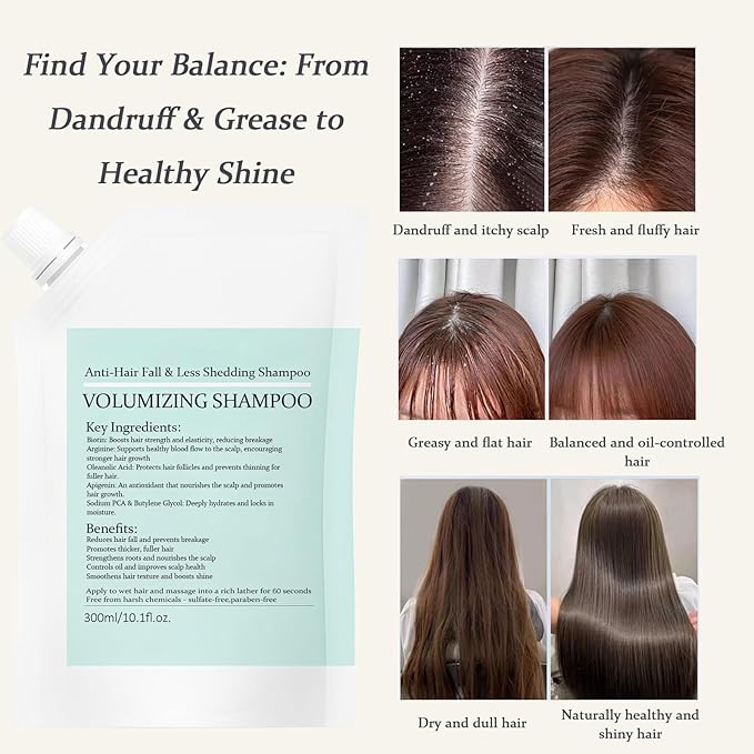 Tricholoy Anti-Hair Fall & Less Shedding & Volumizing Shampoo, Enriched with biotin, arginine, and lauric acid, Oil Control & Scalp Nourishment, Strengthens Roots, Promotes Hair Growth (2)