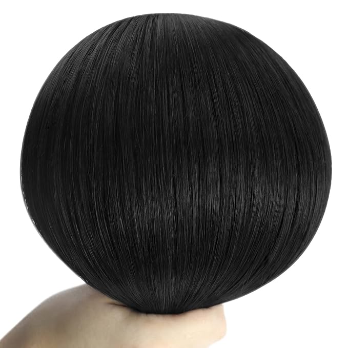 YoungSee 100G Weft Hair Extensions Black Human Hair Weft Extensions Jet Black Sew in Hair Extensions Real Human Hair Black Soft and Silky Weft Hair Extensions Human Hair 14Inch