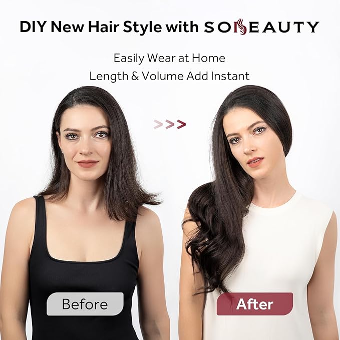 Clip in Hair Extensions Real Human Hair, Remy Human Hair Clip in Extensions for Long Hair, Dark Brown Straight Hair Extensions Add Volum add Length #2 20Inch 120G 7PCS