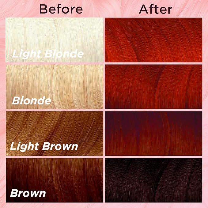 MOEHAIR Semi-Permanent Hair Color | Temporary Red Hair Dye 8 Oz | No Ammonia, Sulfate or Paraben | Intermixable & Vegan | Voodoo Fire Engine Bright Red Hair Color | Drip-Free Formula | Easy to Use