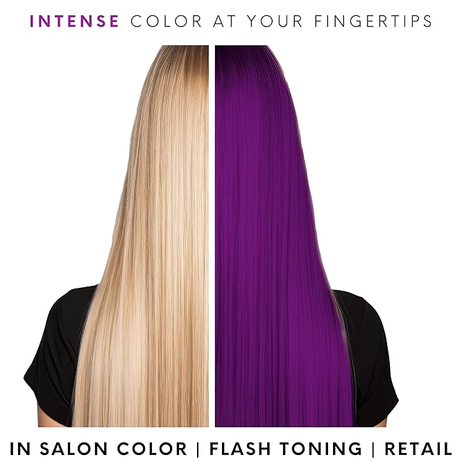 Watercolors by Tressa INTENSE 3-in-1 Color Depositing Shampoo, Semi Permanent Hair Color, Hair Dye Shampoo for Curly, Dry, and Normal Hair, 8 fl oz - PURPLE