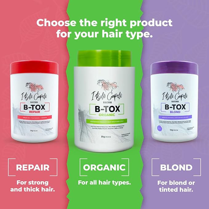 Ravenna B-tox Organic Hair Mask - Hair Conditioner with Brazilian Keratin, Argan Oil, and Panthenol - Nourishing, Hydrating, Smoothing Treatment - 1L, 2 Pack