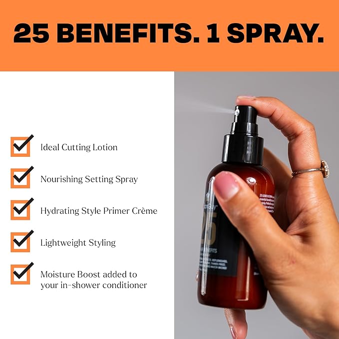 THESALONGUY 25 Spray Leave In Treatment Spray for Dry and Damaged Hair – Moisturizing, Heat Protectant, Anti-Frizz, Color-Safe Hair Treatment for Women and Men