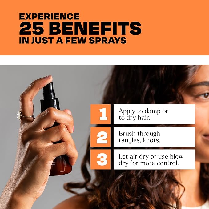 THESALONGUY 25 Spray Leave In Treatment Spray for Dry and Damaged Hair – Moisturizing, Heat Protectant, Anti-Frizz, Color-Safe Hair Treatment for Women and Men