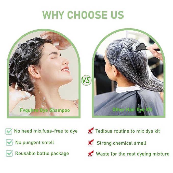 Dark Coffee Hair Dye Shampoo for Gray Coverage, Herbal Hair Color Shampoo Works in Minutes, Brown Hair Shampoo for All Hair Types, Lasting Shampoo Hair Dye