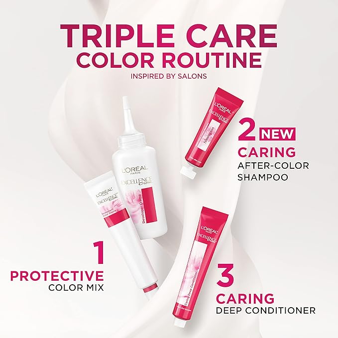 L'Oreal Paris Excellence Creme Permanent Triple Care Hair Color, 9.5NB Lightest Natural Blonde, Gray Coverage For Up to 8 Weeks, All Hair Types, Pack of 1