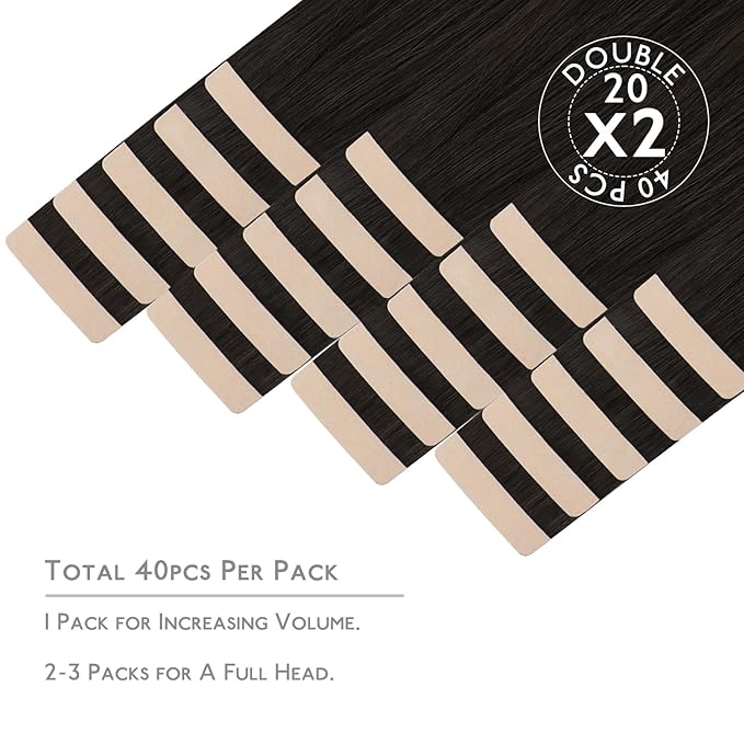 WENNALIFE 40pcs Tape in Hair Extensions Human Hair, 80g 12 inch Dark Brown Hair Extensions Real Human Hair Straight Tape in Extensions Invisible Human Hair Extensions Reusable Real Hair Extensions