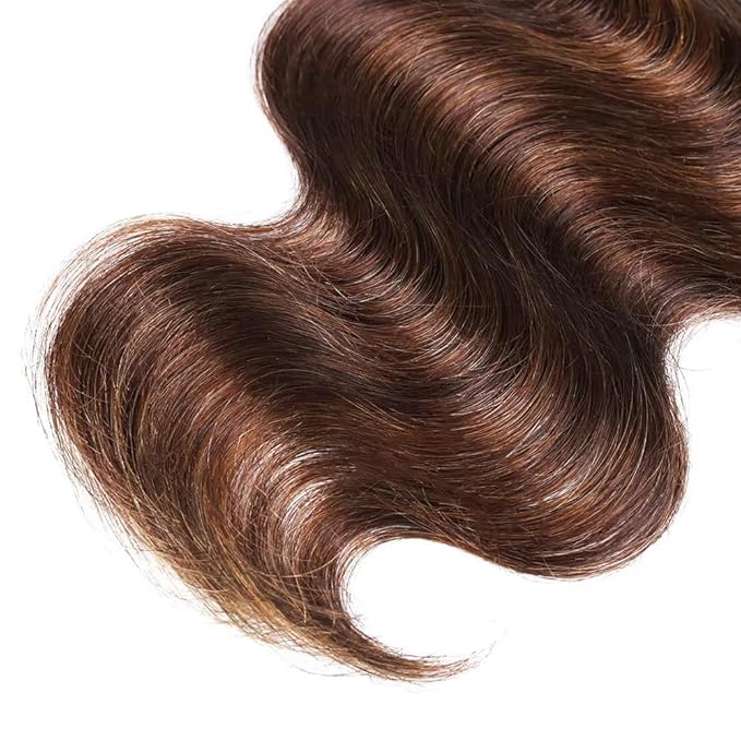 Ombre P430 Highlight Body Wave Bundles Brown and Light Brown Body Wave Bundles two tone Double Weft Brazilian Human Hair Soft and Silky for Black Women 20 22 24 Inch