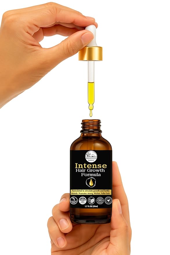 Intense Hair Growth Oil - Organic - Blend of 17 Oils (Batana, Castor & Rosemary) – Supports Thicker, Fuller Hair (1.7 oz)