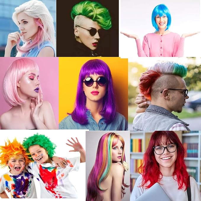 Hair Color Wax, Green Red Purple Pink, 4.23oz Instant Hairstyle Hair Spray, Temporary Hair Color Wax Styling Clays Ash for Cosplay, Party, Masquerade, Halloween.etc