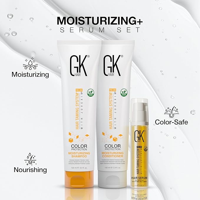 Sulphate Free Moisturizing Shampoo and Conditioner with Serum Set for Color Protection and After Keratin Treatment Nourishes Cleansing Dry to Normal Paraben-Free Men and Women - Salon Quality