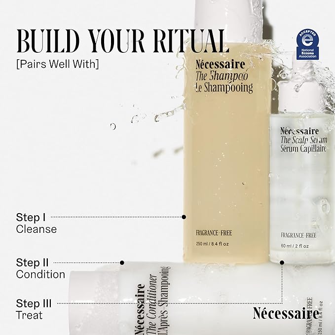 Nécessaire The Scalp Serum. 5% Capixyl™ + 1% Hyaluronic Acid For Fuller, Thicker, Healthier Hair. Fragrance-Free. Approved by the National Eczema Association. 1 fl oz