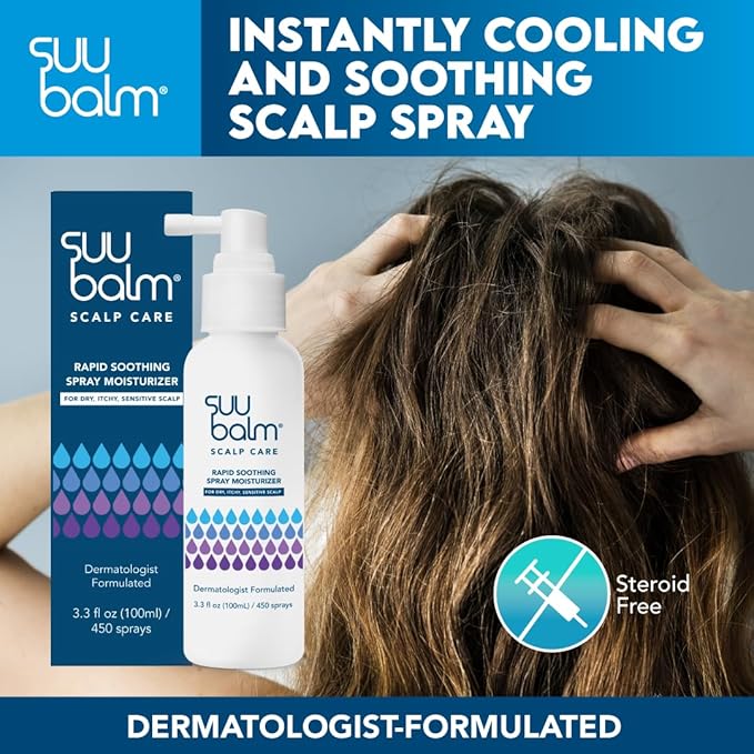 Rapid Itch Relief Anti-Dandruff Scalp Spray Moisturizer, Dry Scalp Spray, Cooling Itchy Scalp Treatment for Flaky Sensitive & Psoriasis, Derm-Formulated. Menthol & 5 Ceramides, 3.38 fl oz