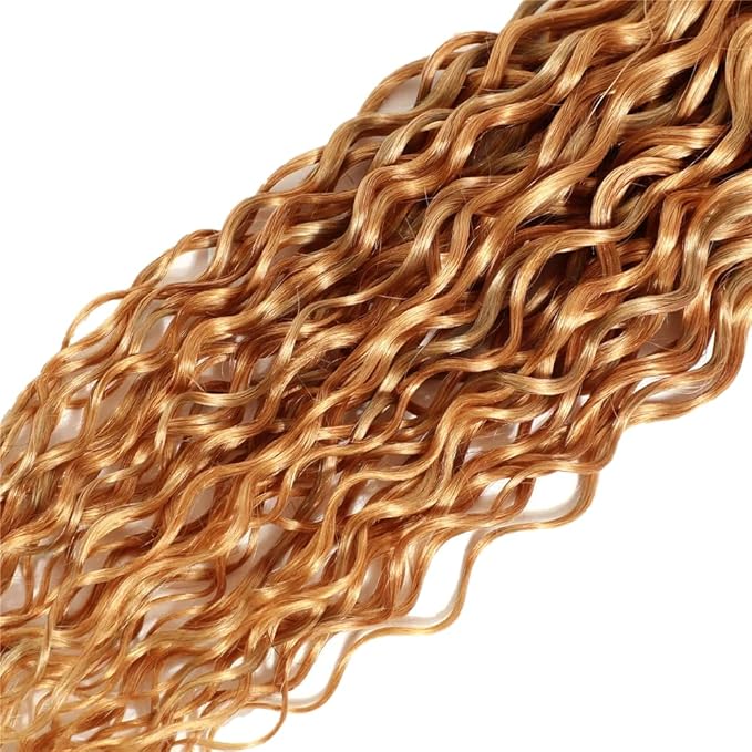 30 30 30 Inch Honey Blonde Bundles Human Hair Brown Water Wave Bundles Double Weft Huxowax Virgin Soft And Silky Remy Hair Extensions
