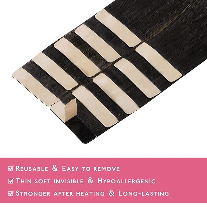 WENNALIFE Tape in Hair Extensions Human Hair Balayage Natural Black to Chestnut Brown Tape in Extensions, 10pcs 20g 10 inch Remy Invisible Tape Ins Straight Soft Real Human Hair Tape in Extensions