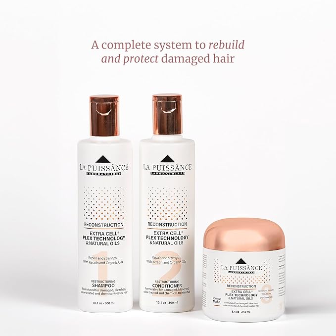 LA PUISSANCE Extra Cell Plex Deep Conditioning Hair Mask Step 3 - Moisturizing Repair Treatment for Damaged Hair - Ideal for Color-Treated, Bleached & Chemically-Treated Hair for Home and Salon Use