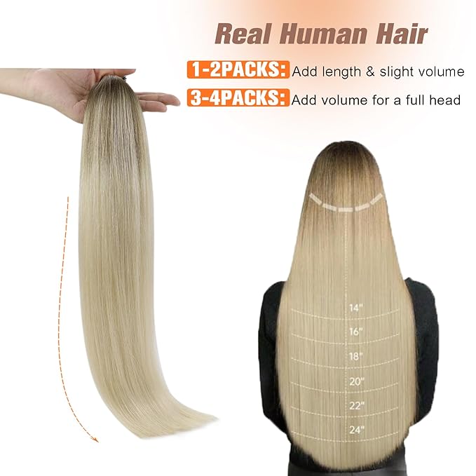 Sunny Balayage I Tip Hair Extensions Human Hair 50S I Tip Hair Extensions Light Blonde to Platinum Blonde Balayage Itips Hair Extension Soft Pre Bonded Hair Cold Fusion 22inch 50G