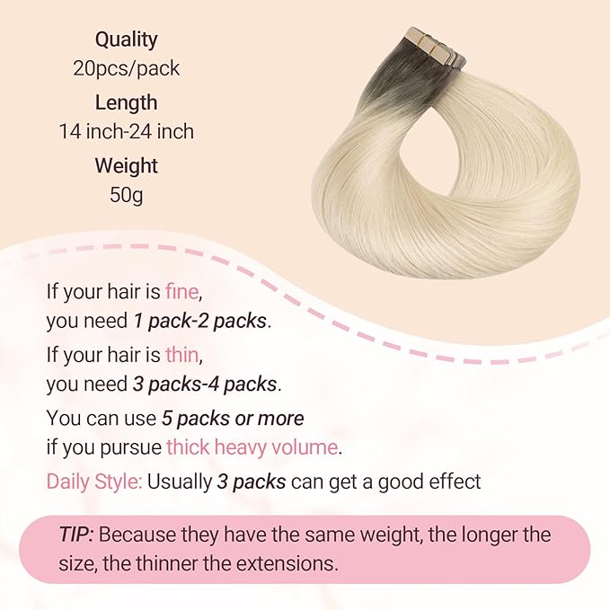 MAXITA Tape in Hair Extensions Human Hair Light Ash Brown to Ash Blonde 20 Inch Straight Seamless Invisible Skin Weft Thick Soft Silky Human Hair Extensions Tape