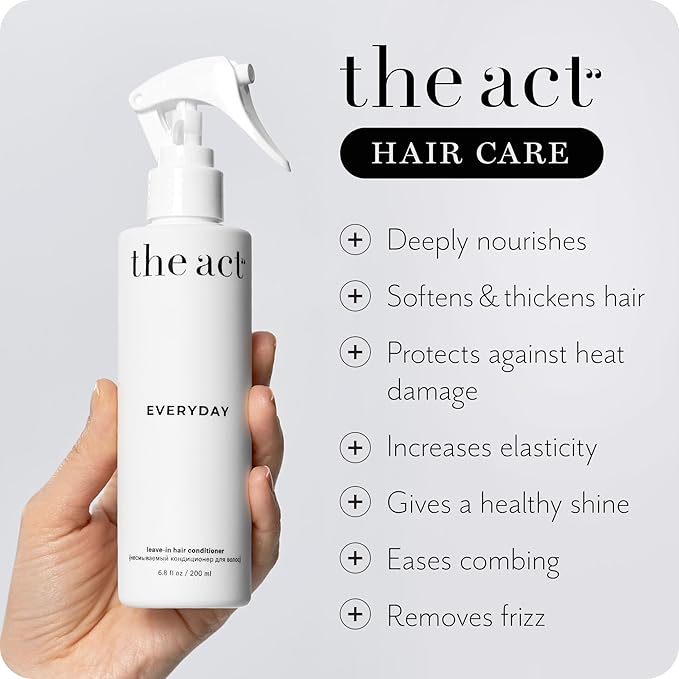 The Act Everyday Leave In Hair Conditioner Spray, Anti-Static, Nourishing, Hydrating Leave-in Cream Spray, Heat Protectant for Hair, Strengthening, Frizz Control, All Hair Types, 6.8 fl oz