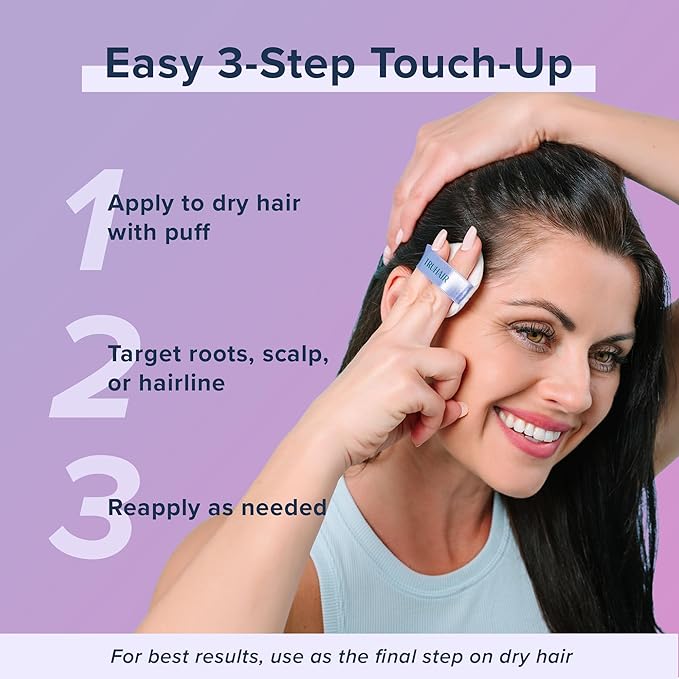 TRUHAIR Root & Scalp Cover Up Pressed Powder Compact Refill, Waterproof, Weightless Hair Coverage & Bald Spot Concealing, Root Touch Up Hair Color for Gray Coverage & Thinning Areas, 0.35 Oz (Blonde)